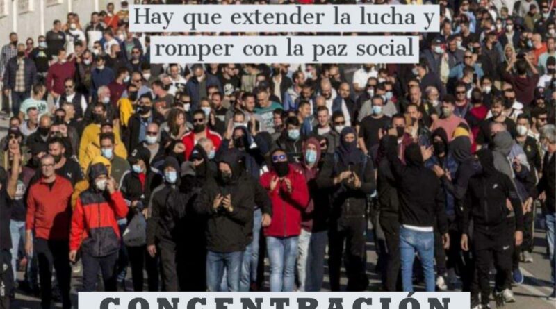 Concentración en solidaridad con los trabajadores del metal de Cádiz