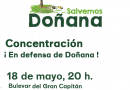 Concentración para el jueves 18 de mayo 2023, a las 20:00h. en el Bulevar del Gran Capitán ¡¡ Salvemos Doñana !!